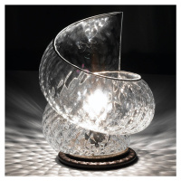 Stolná lampa Chiocciola s čírym sklom