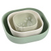 Jedálenská súprava Silicone Nesting Bowl Set Beaba Sage Green Cotton Misty Green zo silikónu 3-d