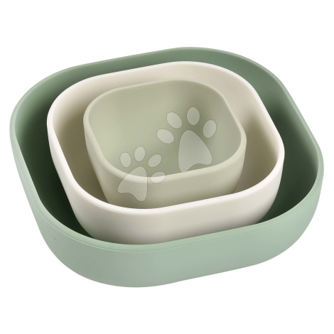 Jedálenská súprava Silicone Nesting Bowl Set Beaba Sage Green Cotton Misty Green zo silikónu 3-d