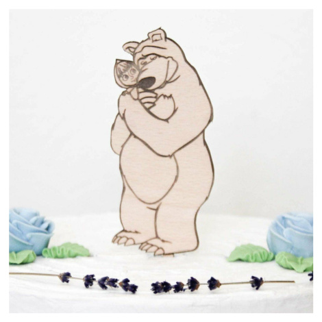 Drevená figúrka na tortu - Máša a medveď 1