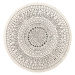 Kusový koberec Twin-Wendeteppiche 103101 creme schwarz kruh – na ven i na doma - 140x140 (průměr