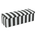 Dekoria Truhlica čalúnená, bielo-čierne pásy, 120 x 40 x 40 cm, Vintage 70's, 137-53