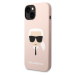 Karl Lagerfeld Liquid Silicone Karl Head Zadný Kryt pre iPhone 14 Max Pink