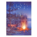 Nexos 74520 Nástenná maľba horské jazero, 2 LED + 20 LED, 30 x 40 cm