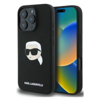 Kryt Karl Lagerfeld KLHMP16LSKHPPLK iPhone 16 Pro black HC MagSafe Sil KL Head Print (KLHMP16LSK