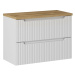 Závěsná skříňka Nova White I s deskou a umyvadlem 80 cm bílá/dub coast evoke