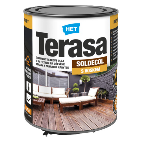 SOLDECOL TERASA - Ochranný teakový olej s UV filtrom ST 54 - šedá 0,75 L Het