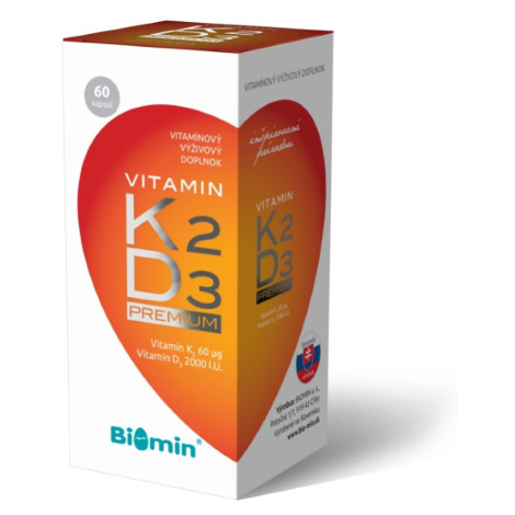 BIOMIN Vitamin K2 + Vitamin D3 2000.I.U. Premium 60 kapsúl