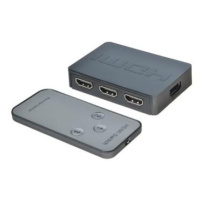 PremiumCord HDMI switch 3:1 plastový s diaľkovým ovládačom