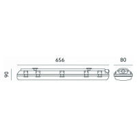 Svietidlo 1xT8 60cm  HERMIC IP65  (Kobi)