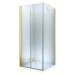 MEXEN/S - Lima sprchovací kút zalamovací 100x100, sklo transparent, zlatá + vanička 856-100-100-