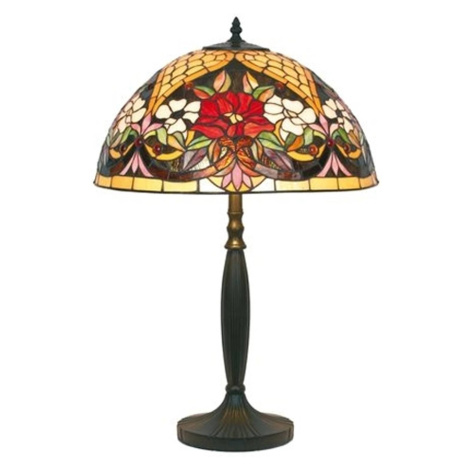 Stolná lampa v štýle Tiffany s kvetinovým vzorom Artistar
