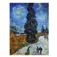 Reprodukcia obrazu Vincent van Gogh - Country Road in Provence by Night, 60 x 45 cm