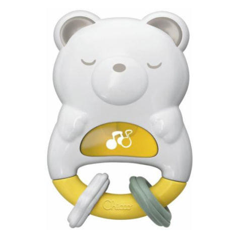 CHICCO Hrkálka a nočné svetielko Macko 2v1 0m+