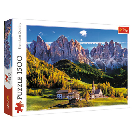 Trefl Puzzle 1500 - Údolie Val di Funes, Dolomity, Taliansko