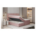 NABBI Ferine 185 čalúnená manželská posteľ s úložným priestorom tmavomodrá