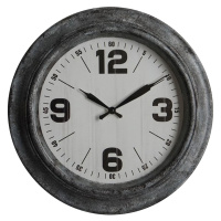 Estila Retro dizajnové nástenné hodiny Nomad okrúhleho tvaru v čiernej farbe 45cm