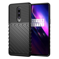 OnePlus 8, silikónové puzdro, stredne odolné voči nárazom, vypuklý pruhovaný vzor, čierne