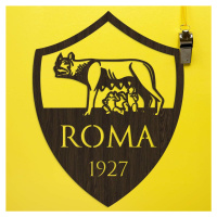 Drevený znak tímu na stenu - AS Roma, Wenge