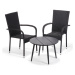 Jedálenská zostava - stôl Elche a 2x stoličky Madrid antracit IWHome IWH-10150015