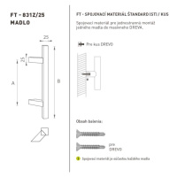 FT - MADLO kód 831Z 25x25 mm ST ks NEM - nerez matná (F60) 600 mm 25x25 mm