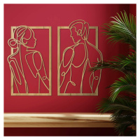 Drevený obraz na stenu - Muž a žena, Dub zlatý