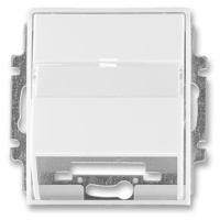 Kryt zásuvky tel/dát. 1xRJ12/RJ45 modul.jack šikmá biela/biela Element/Time (ABB)
