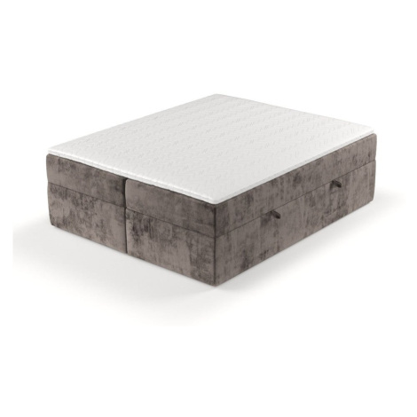Hnedá boxspring posteľ s úložným priestorom 200x200 cm Yoko – Maison de Rêve
