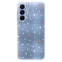 Odolné silikónové puzdro iSaprio - Abstract Triangles 02 - white - Samsung Galaxy A25 5G