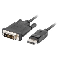LANBERG pripojovací kábel DisplayPort 1.2 na DVI-D (24+1), M/M, dĺžka 3m, dual link, čierny