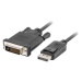 LANBERG pripojovací kábel DisplayPort 1.2 na DVI-D (24+1), M/M, dĺžka 3m, dual link, čierny