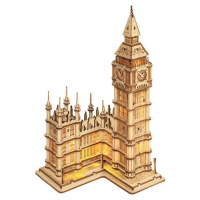 RoboTime drevené 3D puzzle hodinová veža Big Ben svietiaca