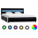 Rám postele s LED svetlom čierny umelá koža 140 × 200 cm