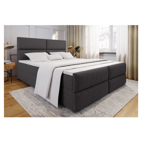 Expedo Čalúnená posteľ boxspring MILON + topper, 180x200, sawana 05