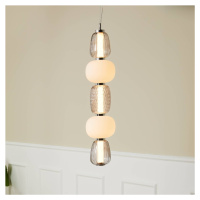 LOOM DESIGN LED závesné svietidlo Pearl 5 sivé/chrómové sklo výška 78 cm