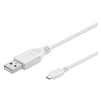 PremiumCord Kábel micro USB 2.0, AB 5m, biela