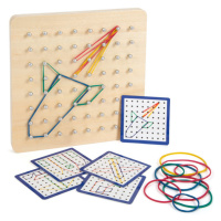 Drevená doska s gumičkami - Geoboard