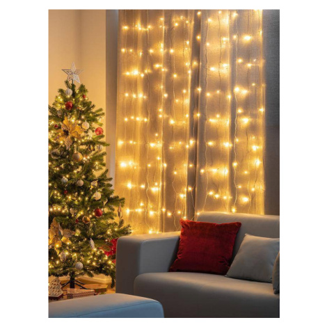 Reťaz MagicHome Vianoce Curtain, 160 LED teplá biela, 230V, 50 Hz, 8 funkcií, časovač, osvetleni