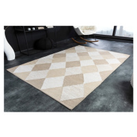 Estila Moderný elegantný obdĺžnikový koberec Astrid béžovo-sivej farby so vzorom harlekín 230cm