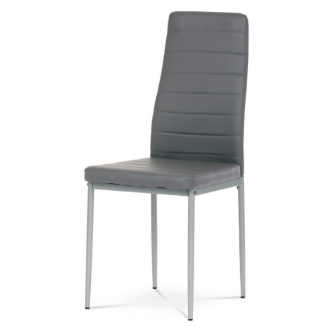 AUTRONIC DCL-377 GREY Židle jídelní, šedá koženka, šedý kov