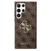 Guess PU 4G Metal Logo Zadný Kryt pre Samsung Galaxy S24 Ultra Brown