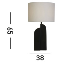 Stolová lampa Perth, biela/čierna Výška 65 cm Textil/živica