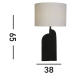 Stolová lampa Perth, biela/čierna Výška 65 cm Textil/živica