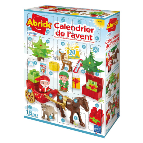 Adventný kalendár 2020 Abrick Écoiffier Mikuláš so sánkami a lesnými zvieratkami, 24 dielov od 1