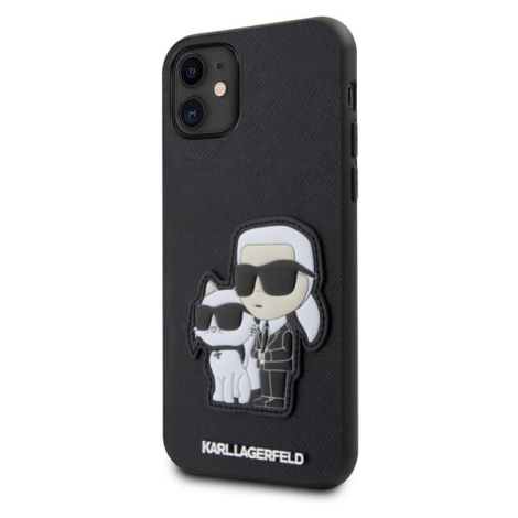 Karl Lagerfeld PU Saffiano Karl and Choupette NFT Zadný Kryt pre iPhone 11 Black