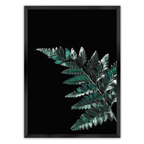 Dekoria Plagát Dark Leaf, 30 x 40 cm, Ramka: Czarna