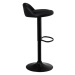Čierne barové stoličky s nastaviteľnou výškou z imitácie kože v súprave 2 ks (výška sedadla 72 c