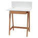 Biely písací stôl s podnožím z jaseňového dreva Ragaba Luka Oak, dĺžka 65 cm