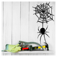 Drevená dekorácia na Halloween - Pavúk, Čierna