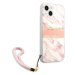 Silikónové puzdro Guess na Apple iPhone 13 mini GUHCP13SKMABPI Marble Stripe ružové